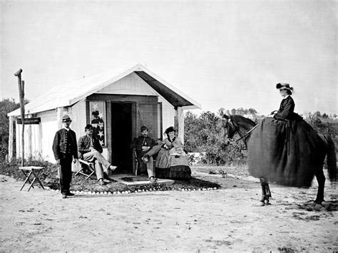 Women In Civil War Camp Circa 1861 1865 Good Pic Of Women Riding Side