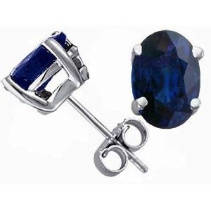 X Mm Ct Sapphire Stud Earrings Genuine Sapphire Gemstone In
