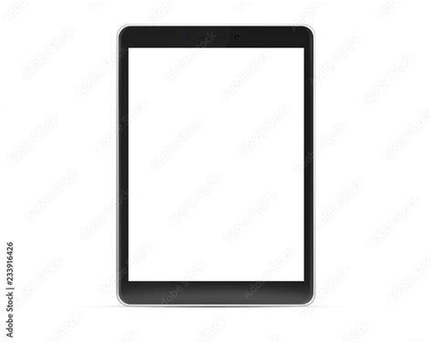 Modern Tablet Mockup Isolated On White 3d Rendering Stock Illustration