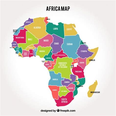 Descarga Gratis Mapa Del Continente De áfrica Con Diferentes Colores