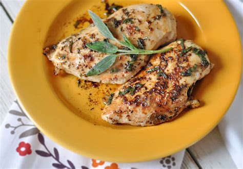 When it's golden brown, flip, add butter and thyme. Easy Chicken Breast Recipe with Sage and Thyme ...