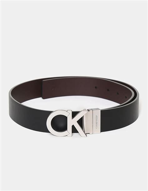 Buy Calvin Klein Men Black And Brown Logo Buckle Reversible Leather