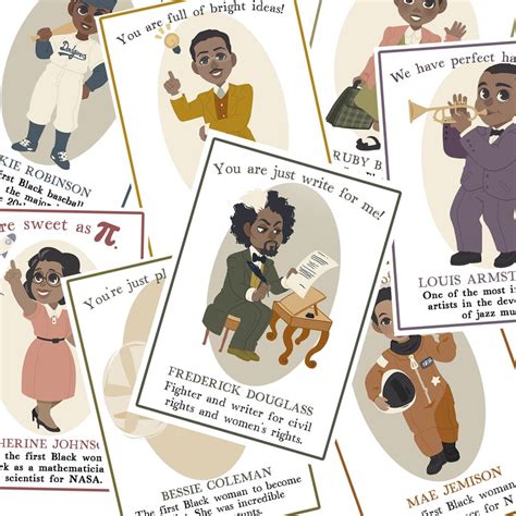 Black History Valentine Cards Printable Instant Download Etsy