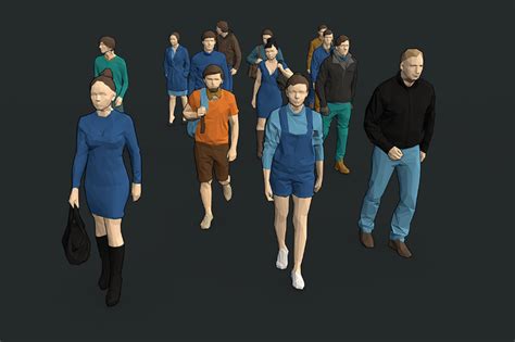 160 Colorful Lowpoly People 3d Models Pack Obj Max Mtl And Fbx