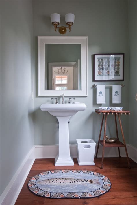 Custom New London County Home Transitional Powder Room