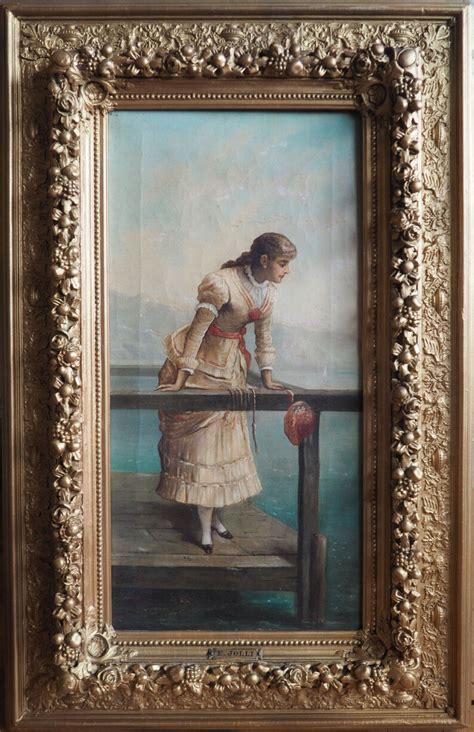 Frau am Pier Antik 19. Jahrhundert italienischen Malerei von | Etsy