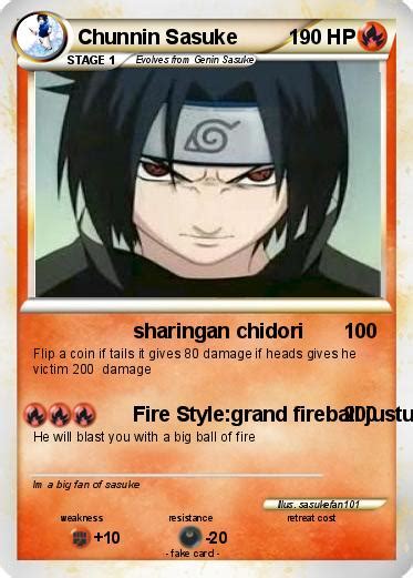 Pokémon Chunnin Sasuke 1 1 Sharingan Chidori My Pokemon Card