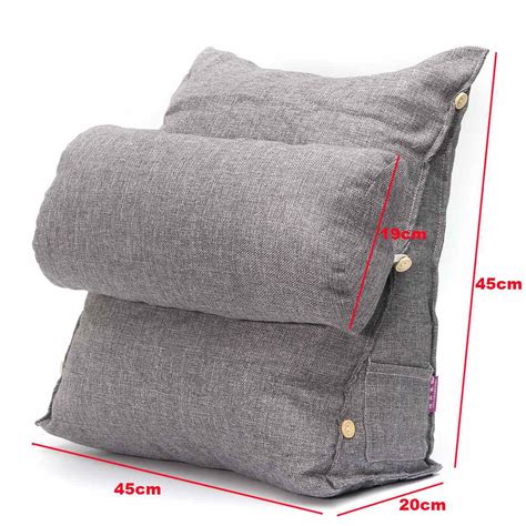 By using a lumbar support pillow, you're ensuring that you have less back pain and build proper posture to strengthen your spine over time. Gray Adjustable Backrest Sofa Pillow