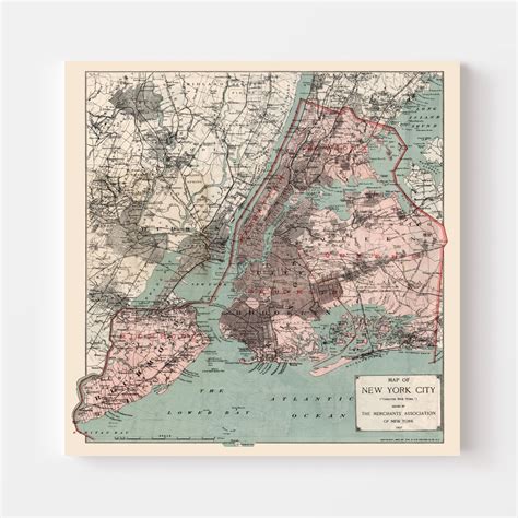 Vintage Map Of New York City New York 1897 By Teds Vintage Art