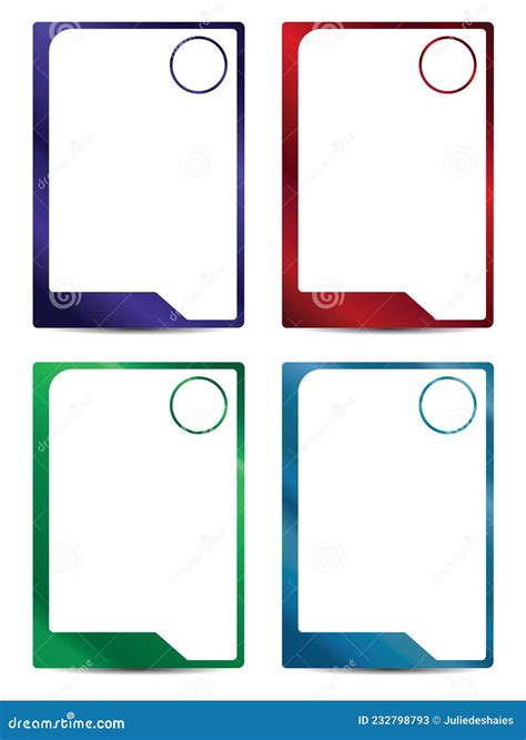 Shiny Multicolored Set Of Simple Card Frame Border Stock Vector