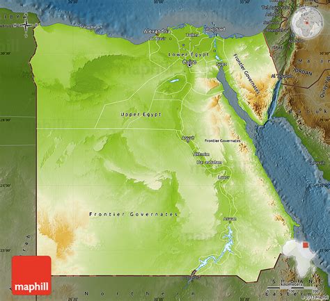 Physical Map Of Egypt Darken