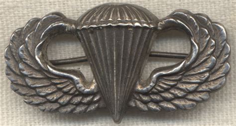Sterling Silver Wwii Us Army Paratrooper Badge By Meyer Flying Tiger