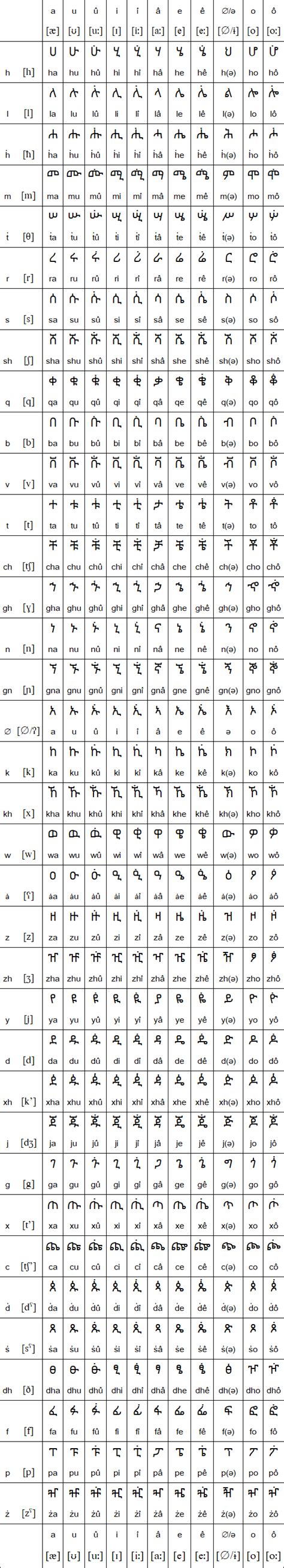 Harari Language Alphabet And Pronunciation