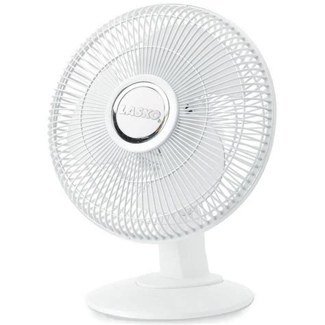 Lasko 12 In 120 Volt 3 Speed Indoor White Oscillating Desk Fan In The