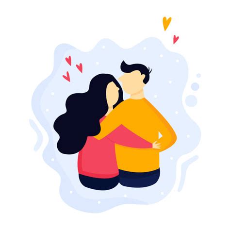 350 Couple Kissing Romantic Pose Drawing Illustrations Royalty Free