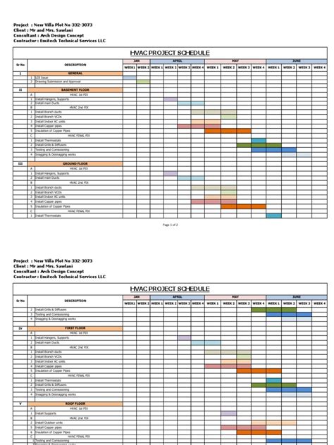 Hvac Project Schedule Hvac Duct Flow