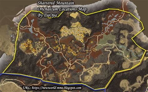 New World Shattered Mountain Orichalcum Map