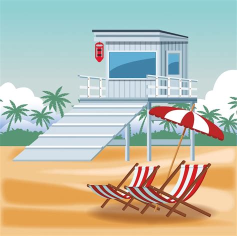 Premium Vector Beach And Vacations Cartoon Elements