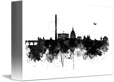Washington Dc Skyline Black And White By Marian Voicu In 2022
