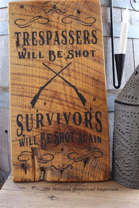 No Trespassing Sign Rustic Weathered Barn Wood Sign Front Etsy Barn