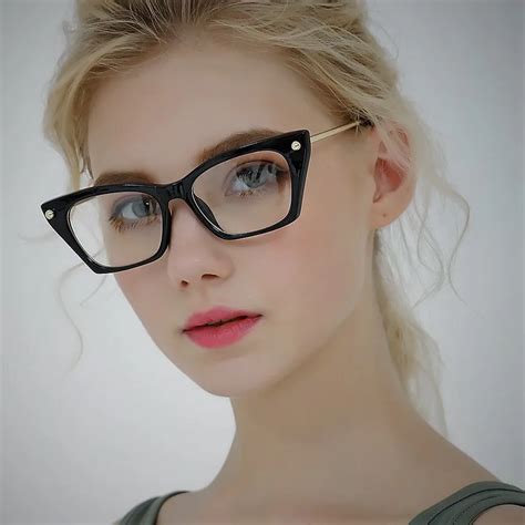 cat eye square glasses frames women rivet styles designer optical fashion computer glasses 45669