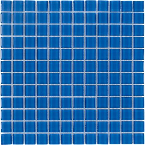 Blue Glass Mosaic Tile On A White Background