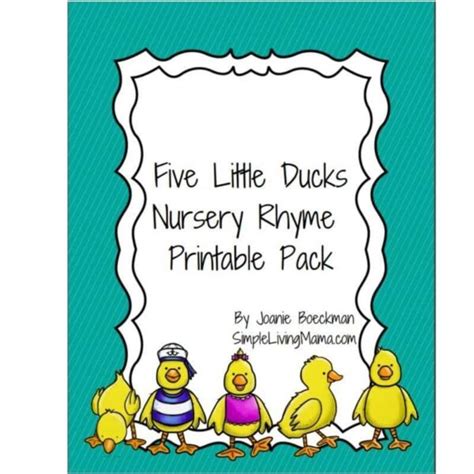 Five Little Ducks Nursery Rhyme Printable Pack Simple Living Mama