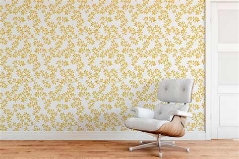 Self Adhesive Yellow Leaves Wallpaper Peel And Stick Luxury Etsy