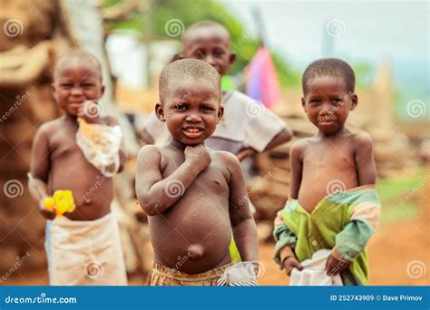 African Children Playing On The Larabanga Village Street Editorial