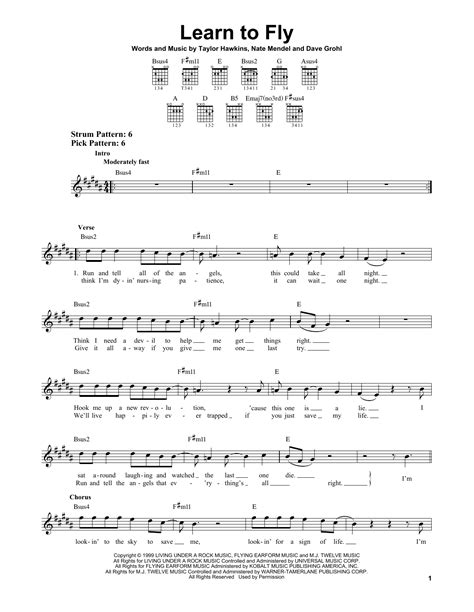 Learn To Fly Sheet Music By Foo Fighters Easy Guitar 157905