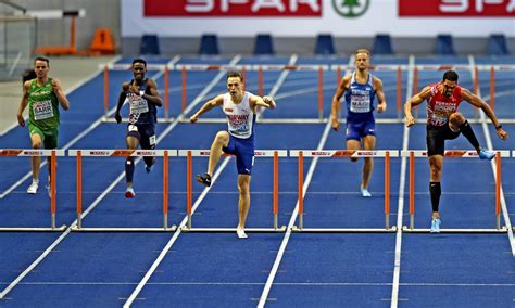 Warholm finished the race in 45.94 seconds, breaking his own world record. Karsten Warholm Berlin 2018 by Mark Shearman - AW