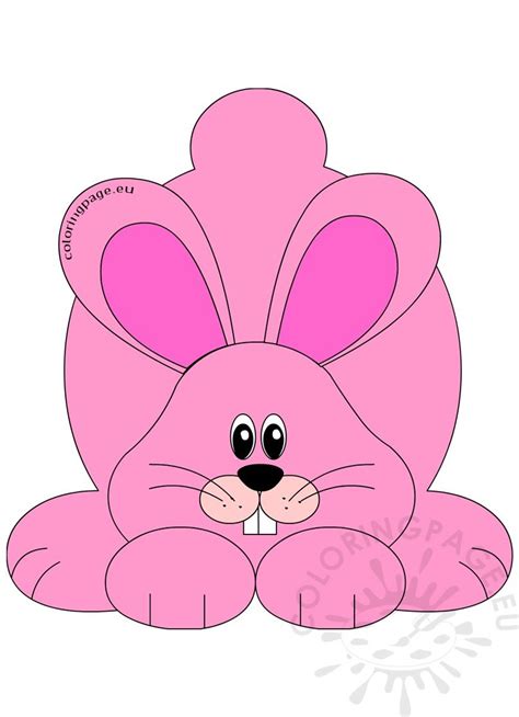 Cute Pink Rabbit Clip Art Image Coloring Page