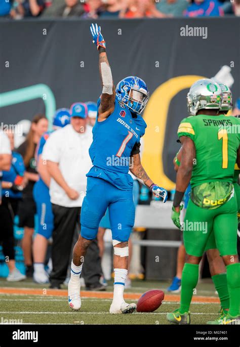 Las Vegas Nv Usa 16th Dec 2017 Boise State Wide Receiver 1 Cedric Wilson Points For A