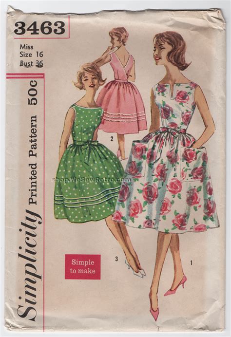 1960s Wrap Around Dress Vintage Sewing Pattern - Simplicity 3463 - WeSewRetro