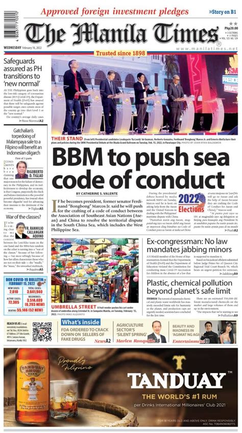 The Manilatimes Frontpage Feb 16 2022 The Manila Times