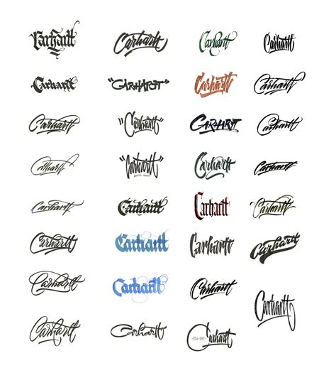 Carhartt Lettering Treatments Lettering Graffiti Lettering Fonts