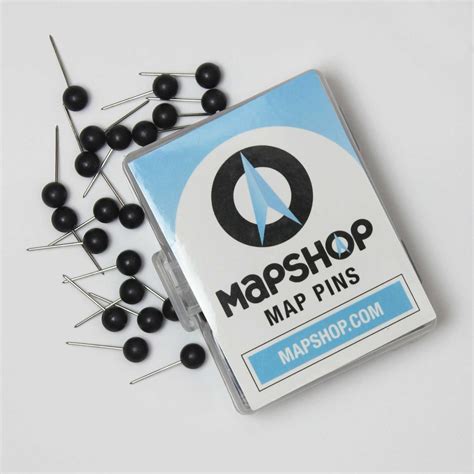 Map Push Pins Black The Map Shop