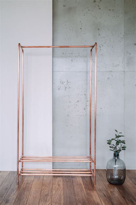 Rose Gold Copper Clothing Rail With Shoe Rack Garment Rack Etsy