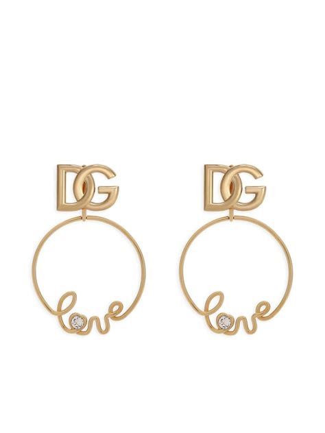 Dolce And Gabbana Dg Logo Clip On Hoop Earrings Farfetch