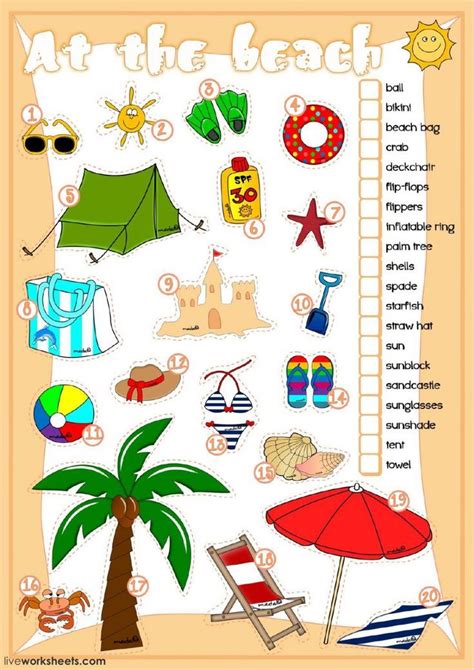 Beach Vocabulary Interactive And Downloadable Worksheet You Can Do The