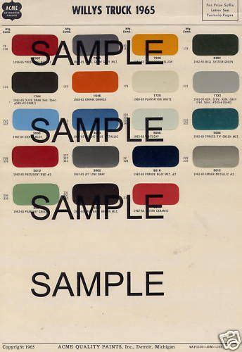 Purchase 1964 1965 1966 1967 To 1969 Gmc Truck Paint Chips 69 Acme 6 In