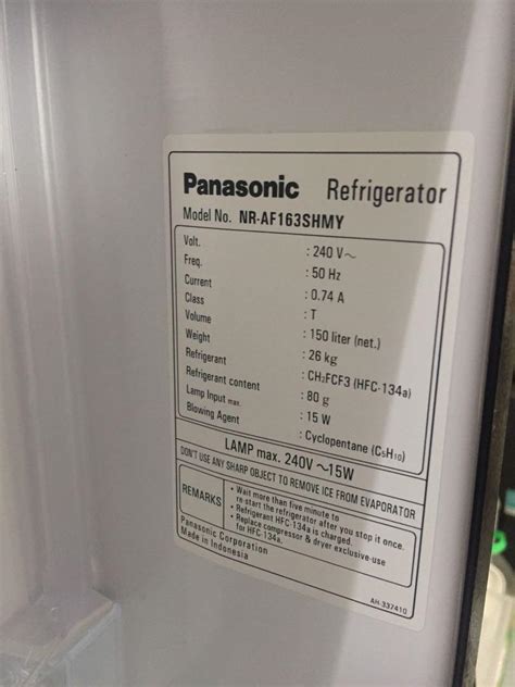 Panasonic 150L Fridge TV Home Appliances Kitchen Appliances