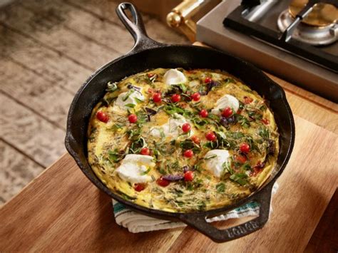 Herby Greens And Goat Cheese Frittata Recipe Food Network