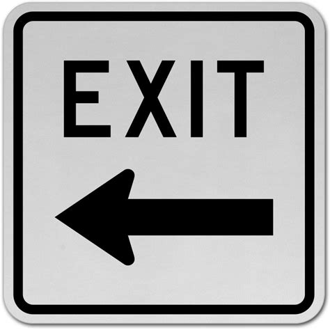 Exit Left Arrow Sign T5565 By