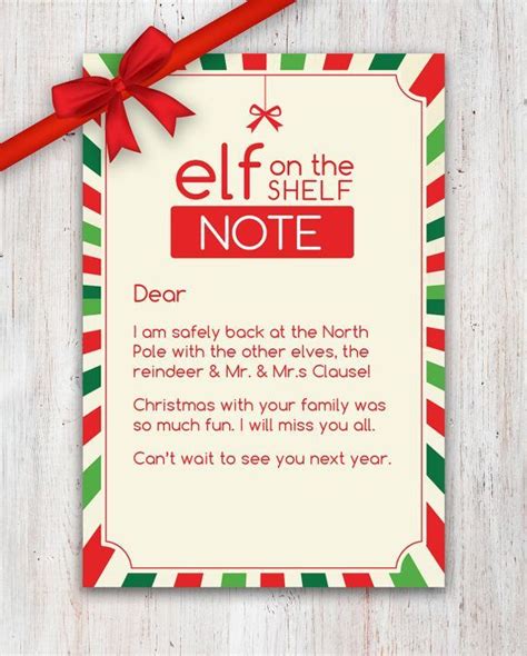 A Sweet Elf On The Shelf “goodbye” Note Good Idea For The To Do For