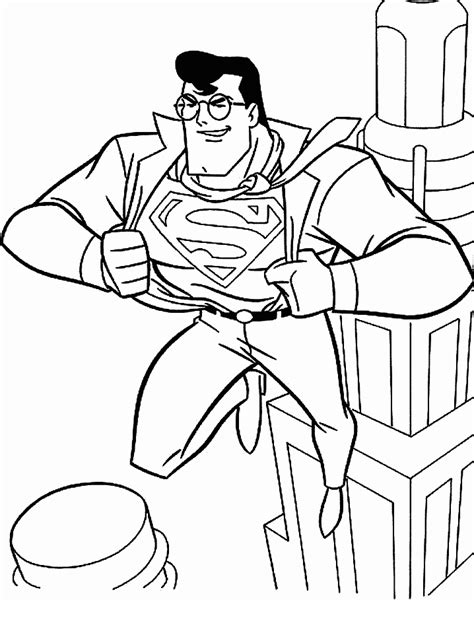 Clark Kent Changes Into Superman In The Air Coloring Page