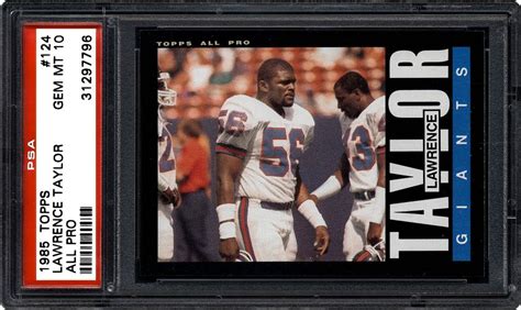 1992 chris martin dog tags. 1985 Topps Lawrence Taylor (All Pro) | PSA CardFacts™