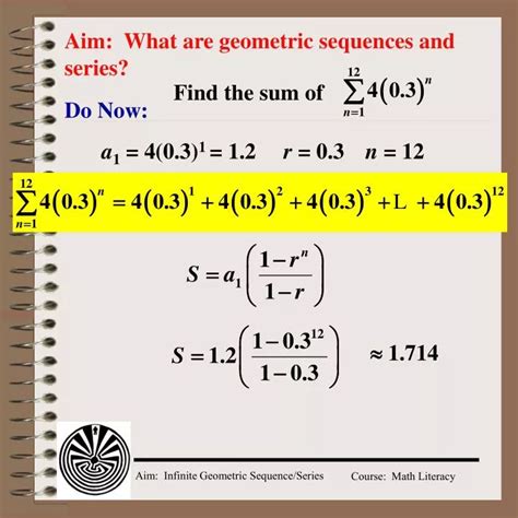 Ppt Aim What Are Geometric Sequences And Series Powerpoint