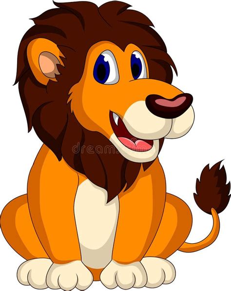 Cute Lion Cartoon Smiling Stock Illustration Illustration Of Cute