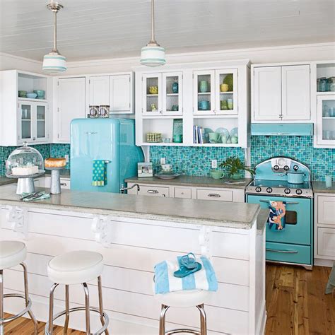 2 Retro Turquoise Kitchen 10 Most Popular Kitchens Coastal Living